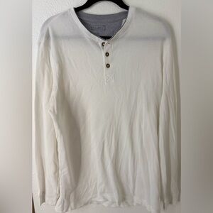 Club Room Men's White Long Sleeve Henley